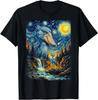 Shoebill Stork Howling To The Moon Night Starry Style Funny T-Shirt