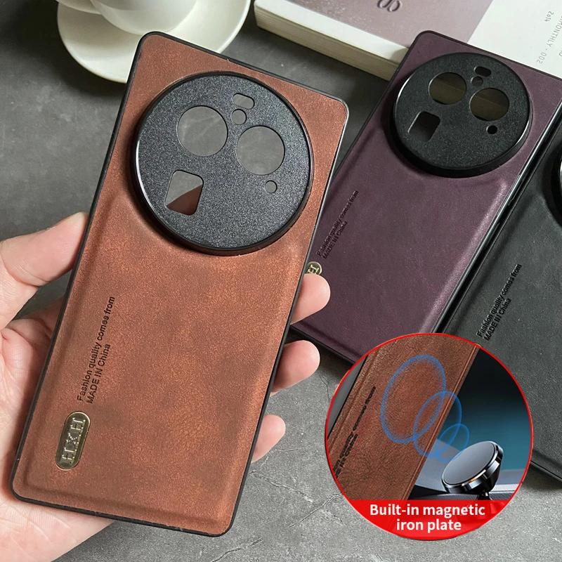 Magnetické pro OPPO Find X7 Ultra X6 Pro Realme GT5 11 Plus Reno 12 10 8T Pouzdro Kožené Matné Měkké Plné Kryt na Ochranu Fotoaparátu Skořepina
