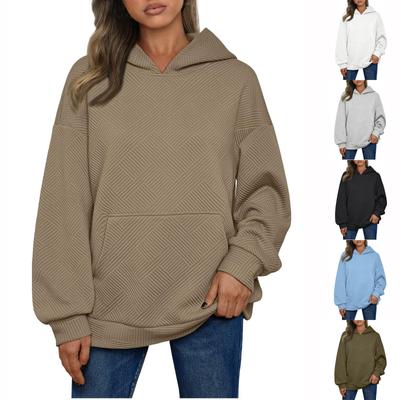 Womens Solid  Pullover  Oversized Sweatshirts Pullover Fashion Clothes With Pockets