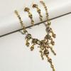 1pc Punk Retro Skull Necklace & 2pcs Earrings Halloween Party Exaggerated Jewelry Set for Women