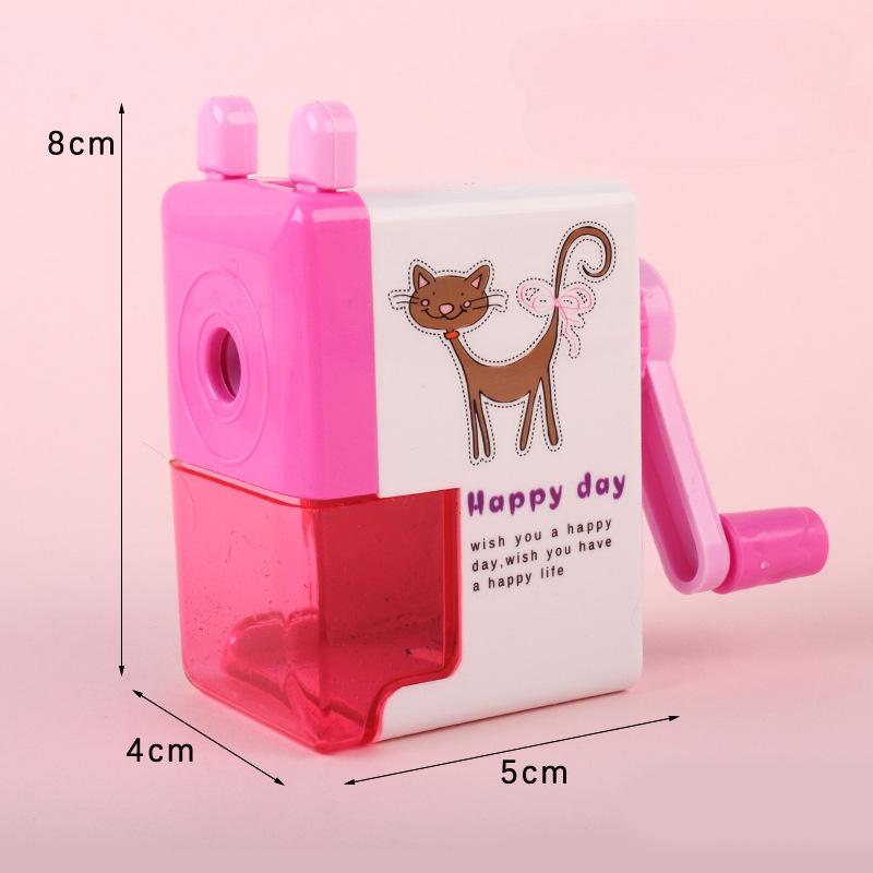 Cartoon Pencil Sharpener Pencil Sharpener Creative Energy-Saving Single-Hole Pencil Sharpener Hand Crank Pencil Sharpener Boxed Student Stationery