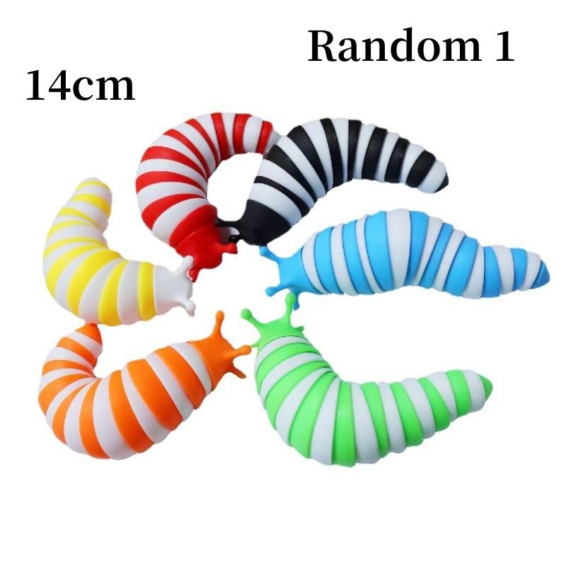 Toys Decompression Children's Adults Wriggling slug Caterpillar Fidget slug 3D Fun Vent toy  Jewelry Accessory