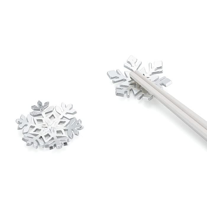Washi-Blech Kristall Essstäbchenablage Schneeflocken-Design [Nousaku Verpackung] (5 Stücke)
