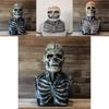 Realistyczna Maska Biochemiczna Szkieletu na Imprezy Halloweenowe Pełne Pokrycie Silikonowy Design z Kapeluszem