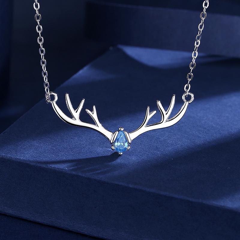 

One Deer With You Women s High-End S925 Sterling Silver Necklace - Light Luxury Niche Design, Perfect Christmas Gift Sterling Silver 925