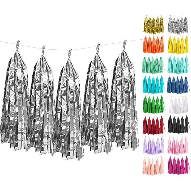 White Tassel Garland 20 Pcs, Tissue Paper Tassels Garland Banner for Party Birthday Wedding Decoration Baby Shower Table Decor