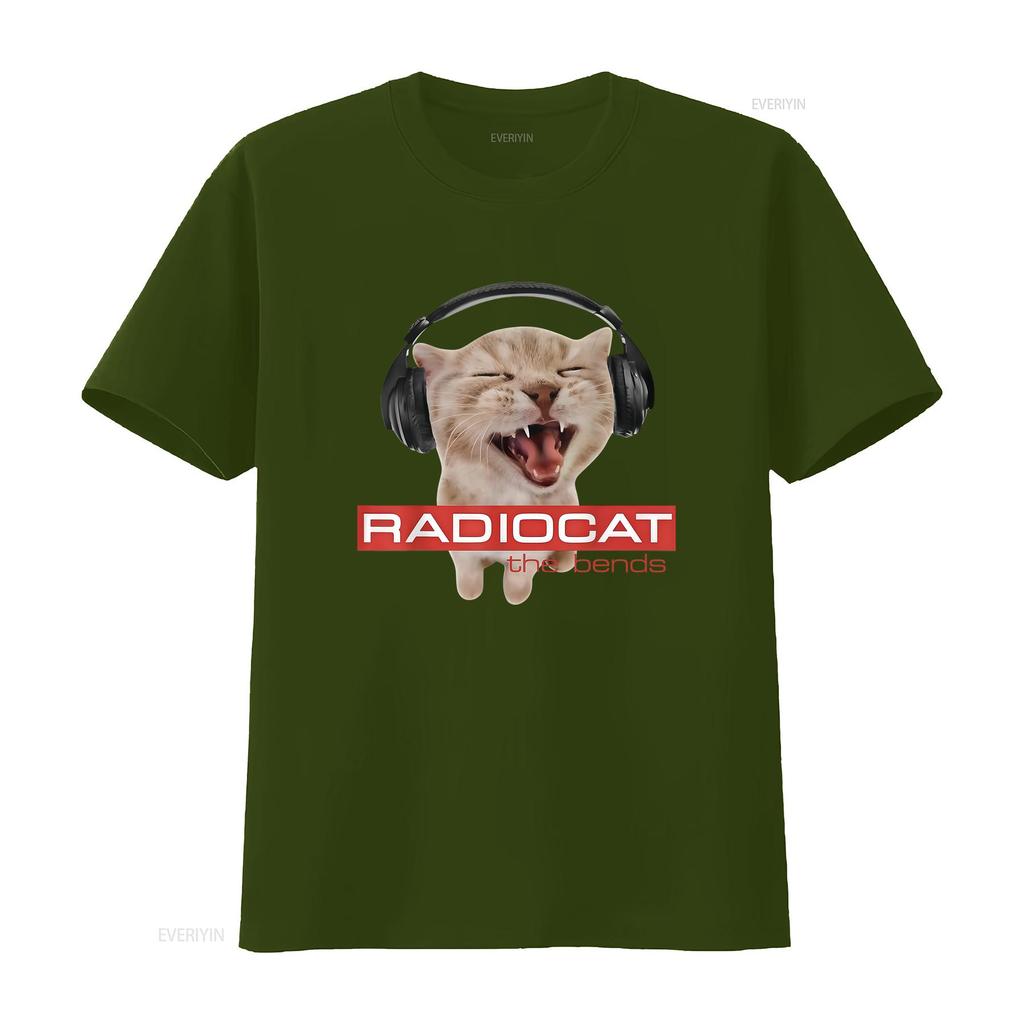 T-shirt Radiocat Radiohead Abbigliamento Divertente Top Elasticizzato Vintage Per l'Uso Quotidiano Uomo Grafica Casual Streetwear