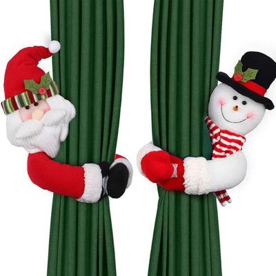 New Snowman Curtain Clasp Santa Claus Easy To Use Band Tiebacks Durable Fastener Buckle Clamp