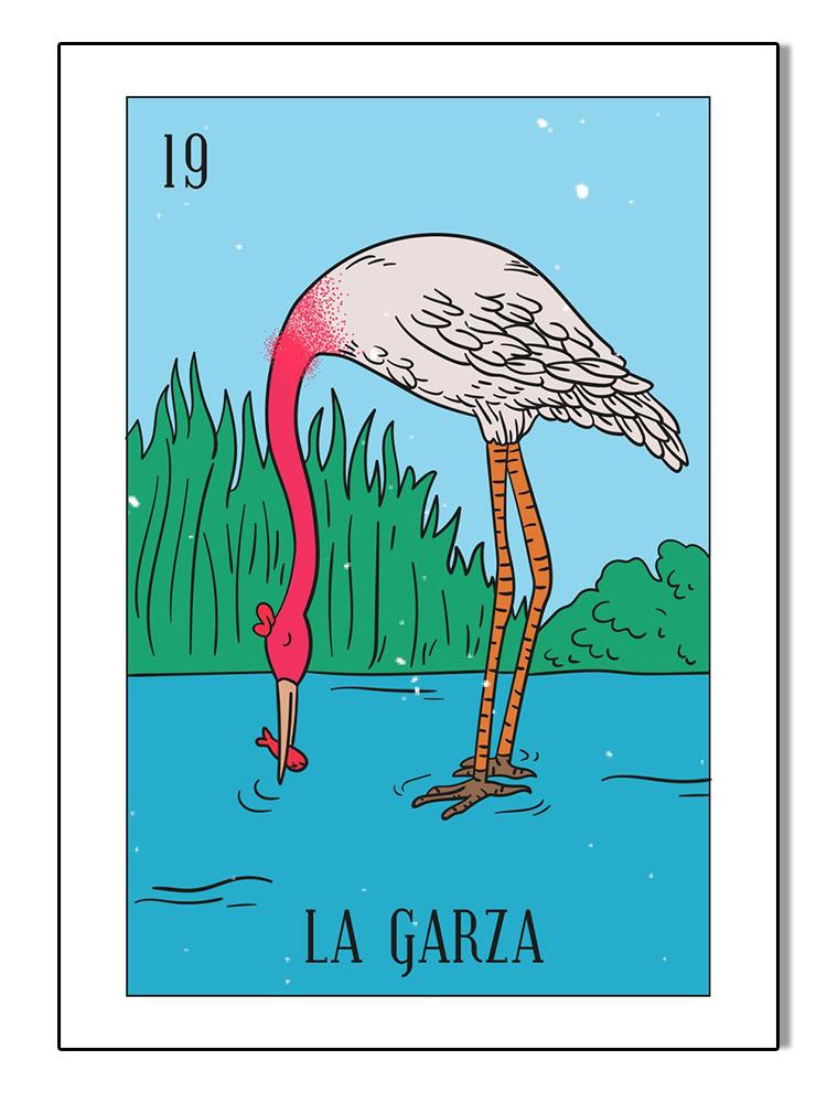 Abstraktní mexická loterie kreslený plakátový tisk plátno malba papoušek srdce severské nástěnné umění pro obývací pokoj domácí dekorace