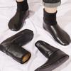 Faux Leather Slipper Socks Men Waterproof Warm Indoor Socks Non Slip Fleece Lined Winter Socks for Bedroom Playroom Outdoor Wear