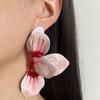 New exaggerated bohemian fashion style enamel dripping oil colored petals flower stud earrings atmospheric versatile