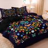 3Pcs/Set Rich Colorful Flower Garlands Plant Printing Bedding Duvet Covers,Butterfly Animals Digital Printing Set Duvet Cover,