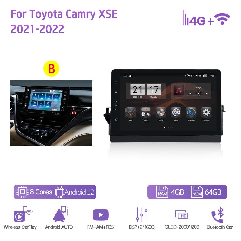 11.6" For Toyota Camry XSE 2025-2025 GPS Navigation Radio Android12 8Core CarPlay 4G Host 360Camera Car Multimedia Video Player