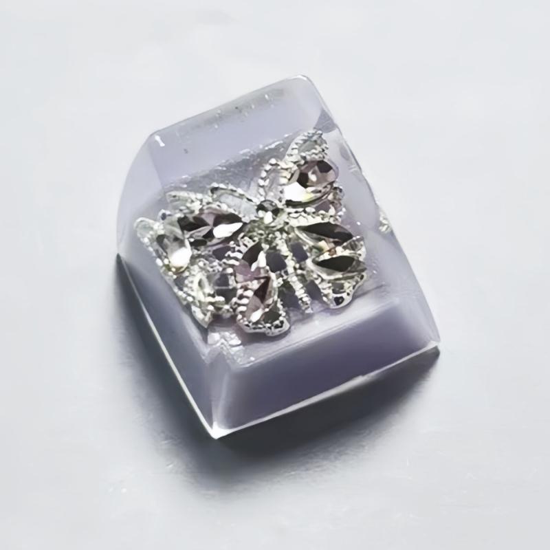 DIY Resin Mechanical Keypad Keycap Butterfly Cartoon Pattern Height Translucent Keycap for Mechanical Keypad Accessories