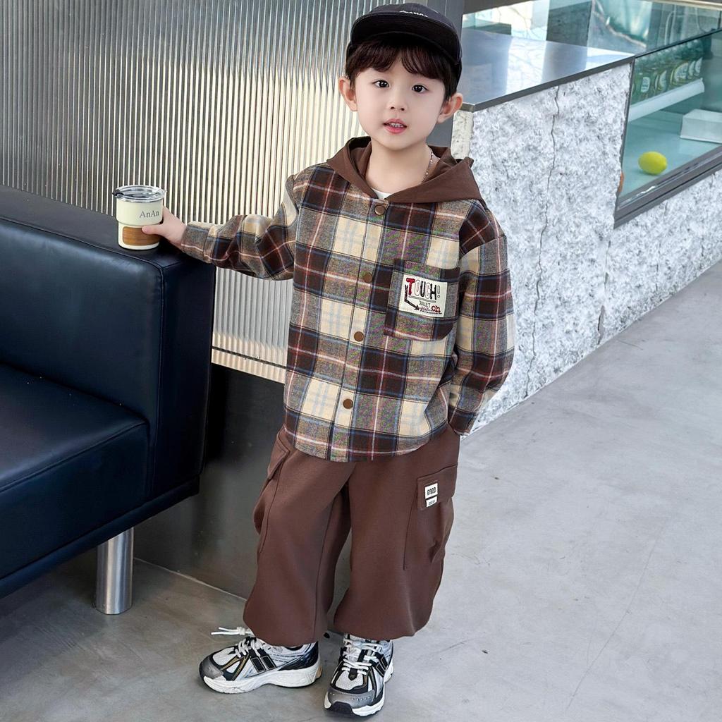 Boys' 2025 Stylish Autumn Three-Piece Set: Cool Shirt, Fashionable Clothes for Spring and Autumn