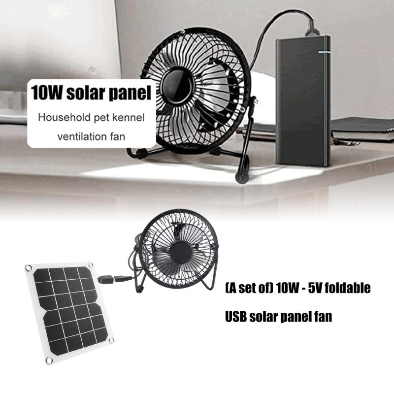 Double Blade Solars Exhaust Fan For Chicken Coops Dog Kennels Waterproofed Motor Foldable Without Battery Required