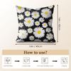 Daisy Pattern Cushion Cover Natural Linen Pillow Cover Double-Sided Print Cushion Cover For Sofa Home Decor