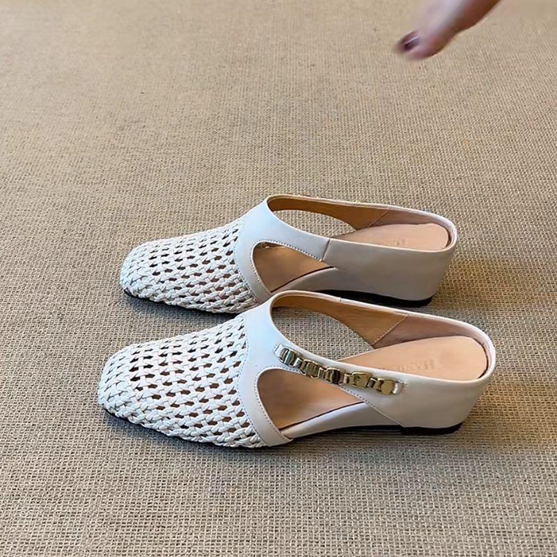 

Шлепанцы Lan, внутренняя высота версии увеличена на 7 см, плетеный полый носок и полушлепанцы дышащие снаружи, и юбка th 40