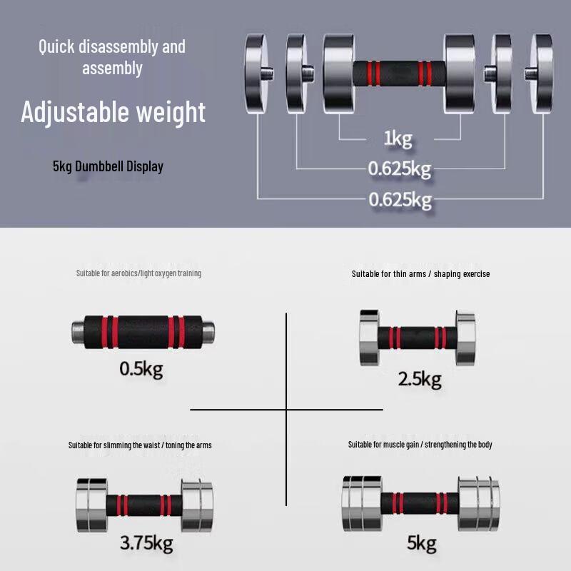 X-RIVALFITNESS Adjustable Electroplated Steel Dumbbell
