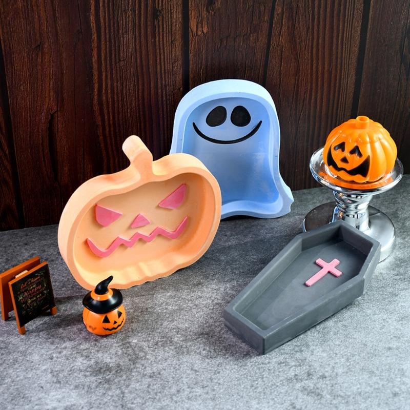 Silicone Resin Mold Resin Tray Molds Halloween Series Silicone Plate Molds Suitable for Crafting and Table Decoration