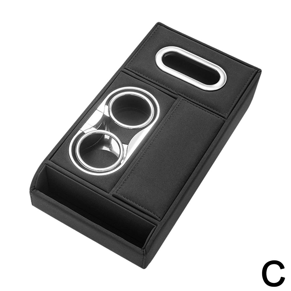 Car Armrest Cushion With 2 Cup Holder Tissue Box Phone Box Pads Console Storage Cover Height Heighten Arm Center Rest Auto H4z5