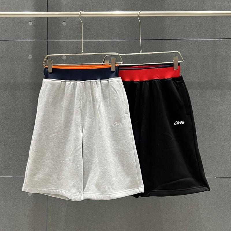 Mens Casual Set Long Sleeve Embroidered Sweatshirt Shorts Color Block Fleece Lined Streetwear 18-24 Years