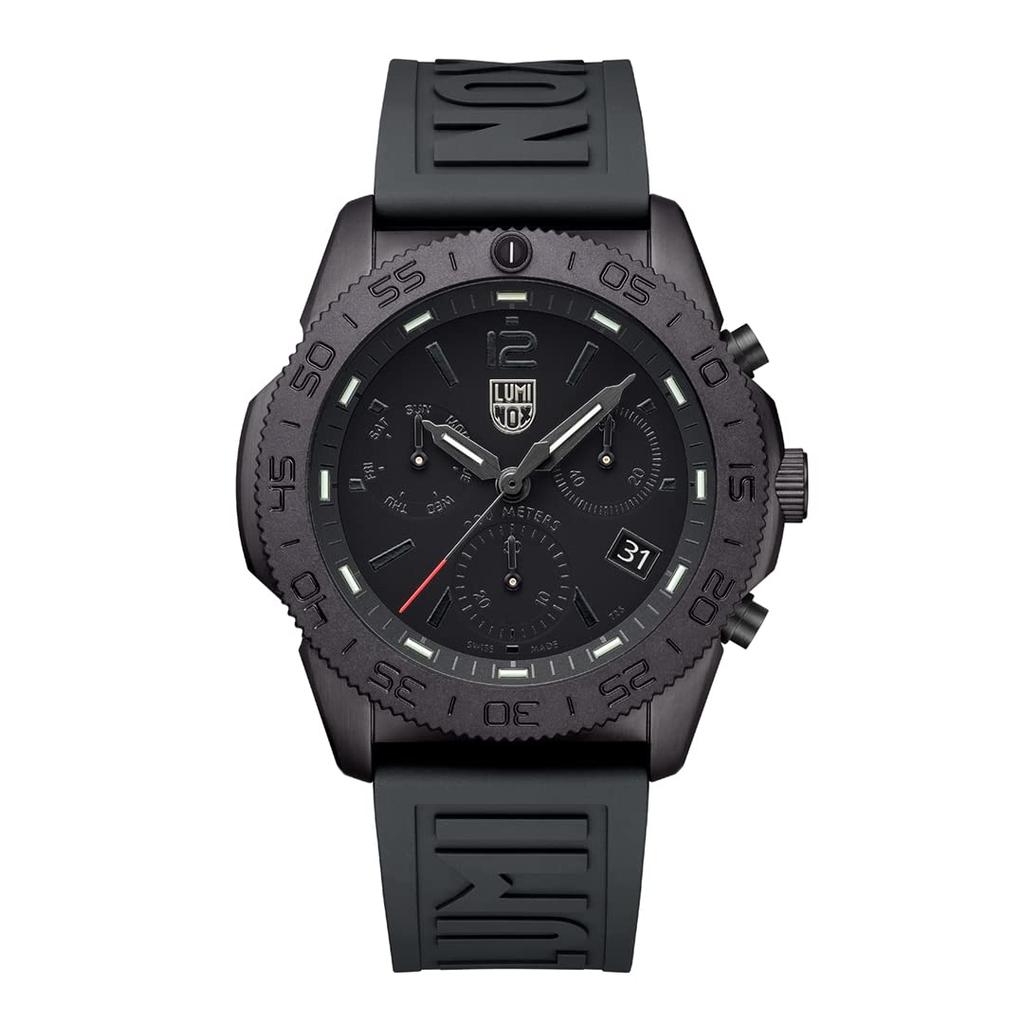 PACIFIC DIVER CHRONOGRAPH 3140 SERIES Luminox SEA Pacific Diver Rubber Strap Military Outdoor Tough Carbon Bezel Black IP Coating 200M Water Resistant