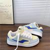 Niche Blue and Yellow Lightning Color Matching Platform Bread Shoes Women's Dopamine Campus Style Casual Alphabet Board Shoes