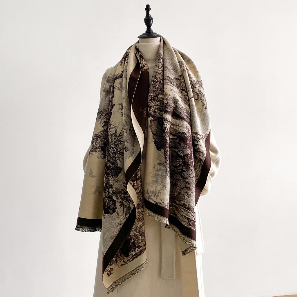 New Luxury Brand Cashmere Women Print Scarf Winter Warm Shawl and Wrap Bandana Pashmina Female Foulard Blanket Poncho Scarves