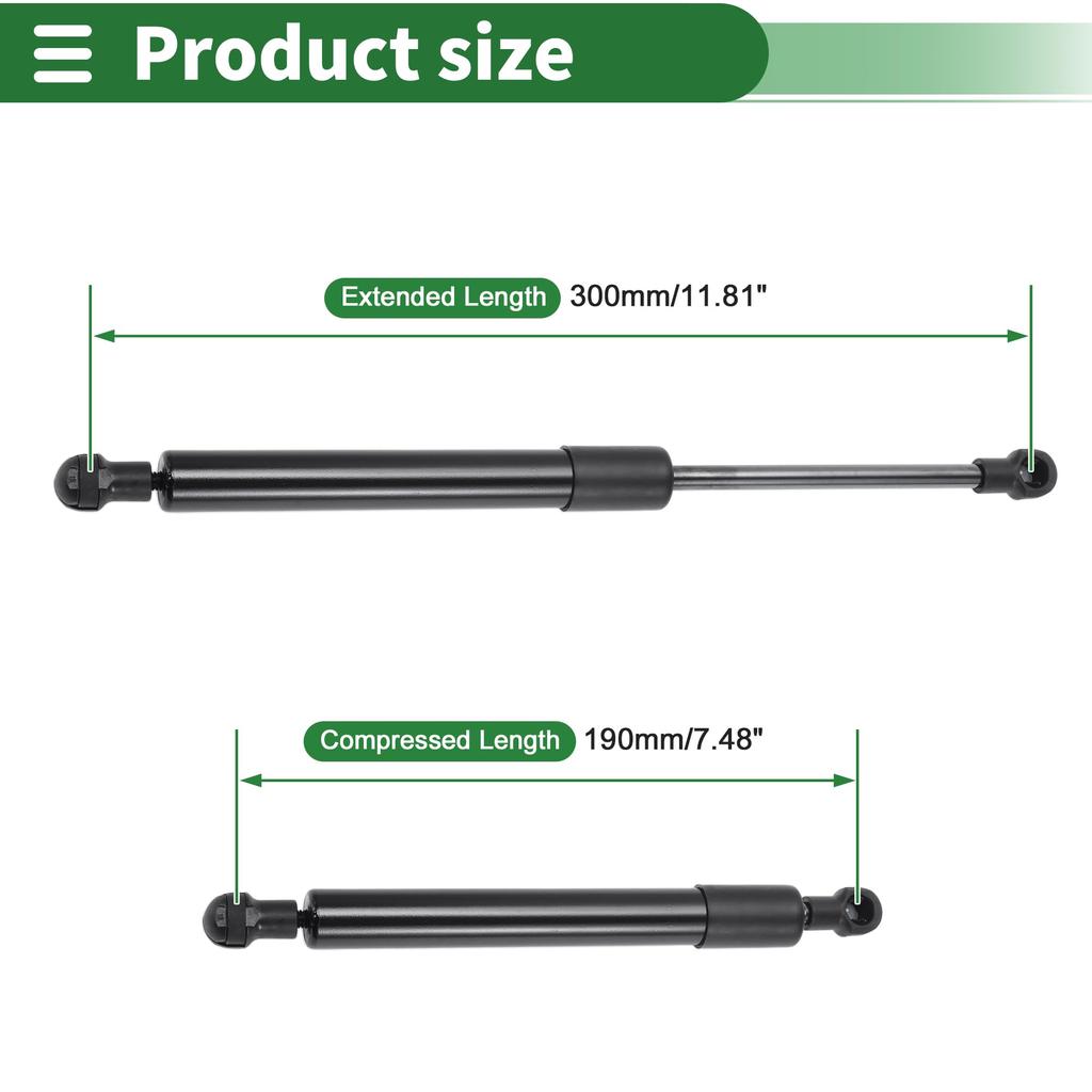 Motoforti 300mm/11.81" Gas Strut, 22lb/100N/10kg Gas Spring, Black Carbon Steel, 1 Piece, for RV Toolbox Lids, Storage Box Lids, and Cabinet Doors
