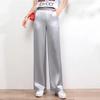Women's High Waist Elastic Waist Satin Wide Leg Pants