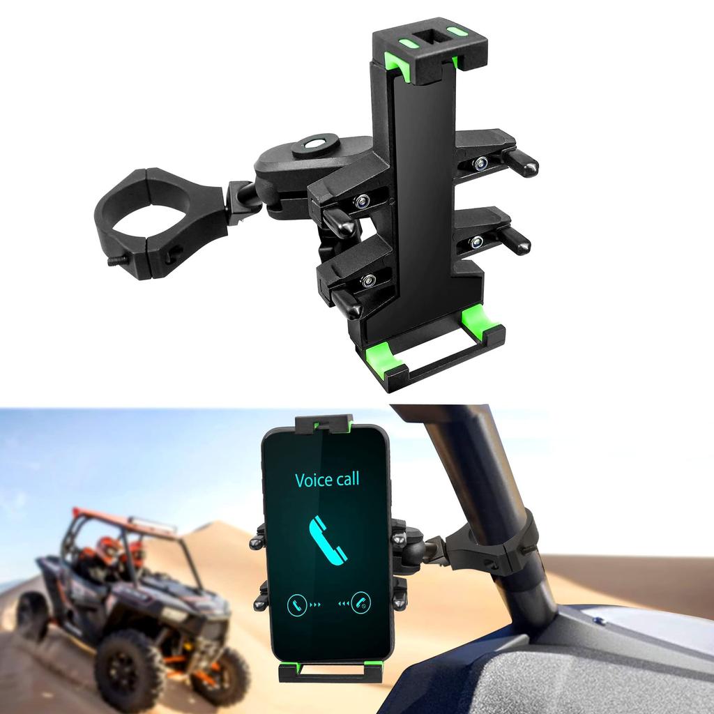 Tavaski ATV UTV Cell Phone Holder 360° Adjustable Cell Phone Holder Mount 1.75"-2" Roll