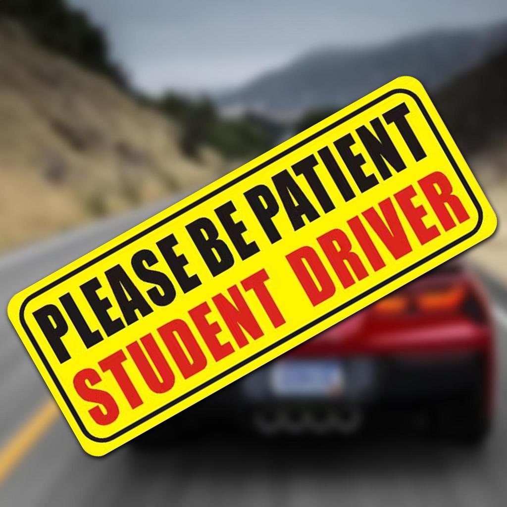 Magnetic Please Be Patient New Driver Sticker Please Be Patient Student Driver Decorative Sticker Car Styling Glass Bumper Decal