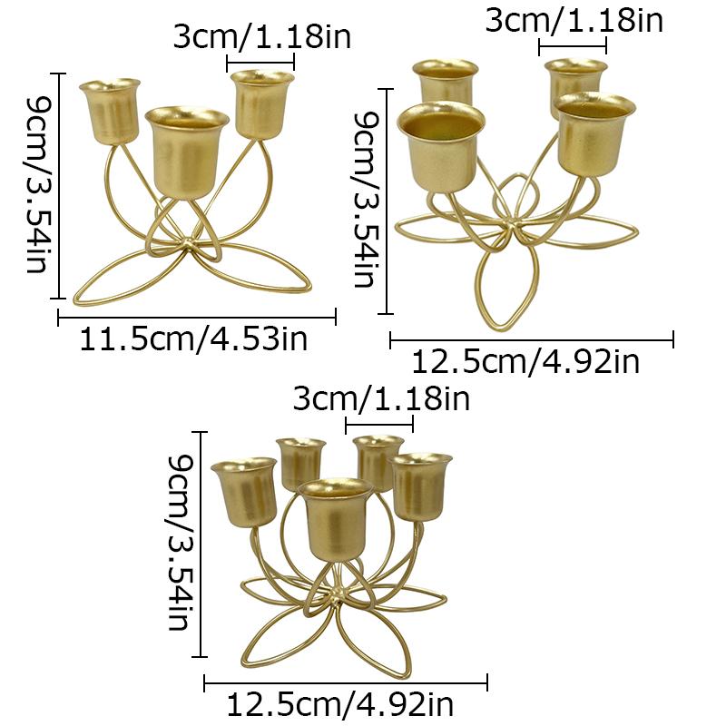 Iron Art Creative Ambience Stage Wedding Props Decorative Lotus Shaped Design Candlestick, Without Candles
