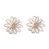New exaggerated and fashionable hollow versatile alloy flower stud earrings, creative and simple daily commuting models