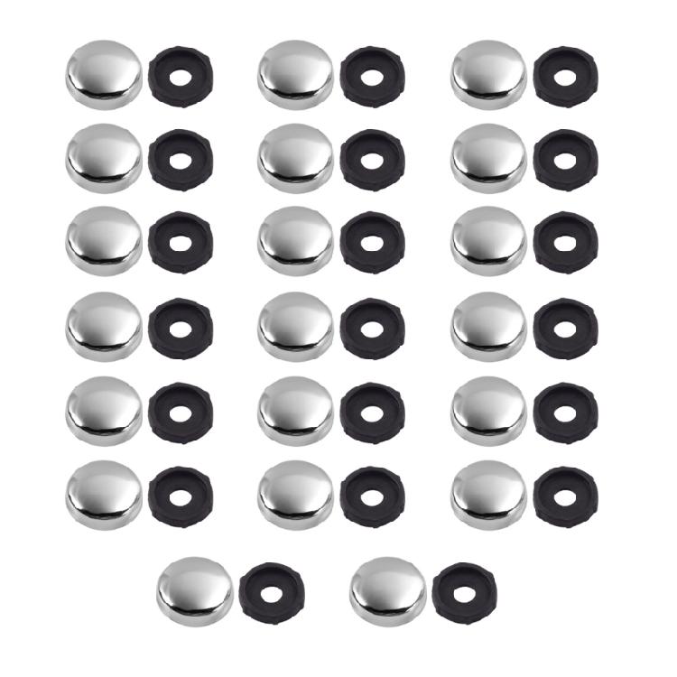

20Pcs Decorative Screw with Caps 16mm Mirror Screws Caps Decorative Nail Mirror Fixing Screws Plastic Washers Enduring срібний