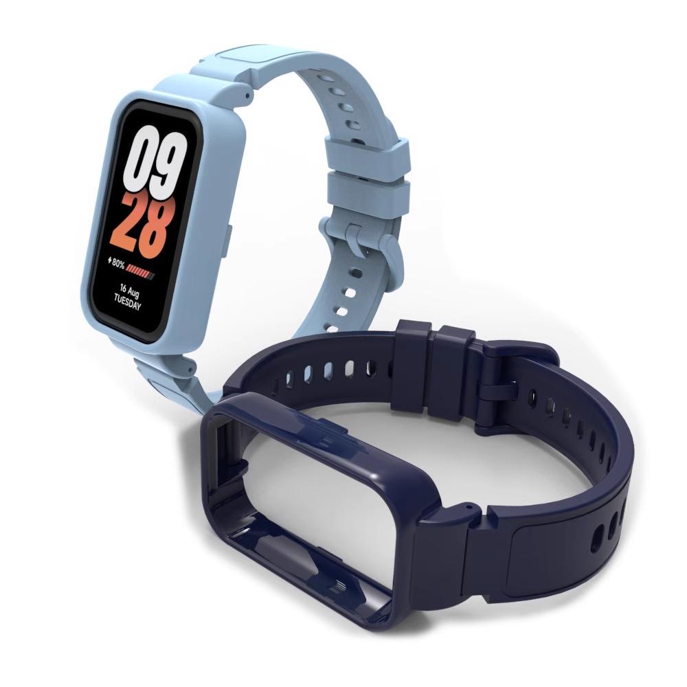 For Xiaomi Mi Band 9 Active Smartwatch Accessories Sprot Silicone Bracelet Correa Bumper Shell Cover for Redmi Band 3 Case+Strap