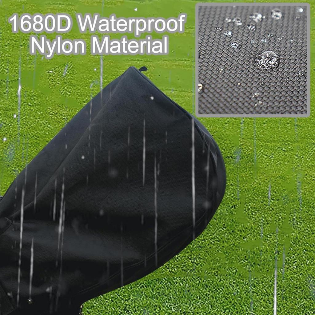 Golf Bag Rain Hood Waterproof Dust Cover with Zipper & Buckle Portable Club Protector for Golfbags/Carry Cart Golf Accessories
