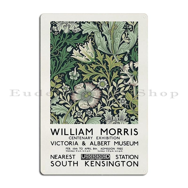 Bird And Pomegranate Exhibition William Morris Strawberry by Zouzounio Art Metal Plaque Rusty Wall Plaque Tin Sign Poster