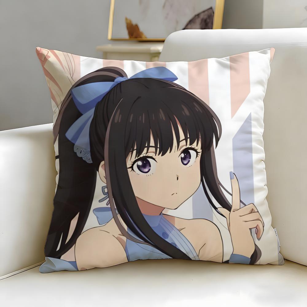 popular anime Lycoris Recoil Cushion Cover Soft  EasyWash Pillow Case  Versatile for Couch Bed Travel and Office