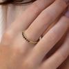 Fine Row Diamond Blue Zircon Index Finger Ring, Trendy Internet Celebrity Retro Fashion Ring, Simple And Compact Finger