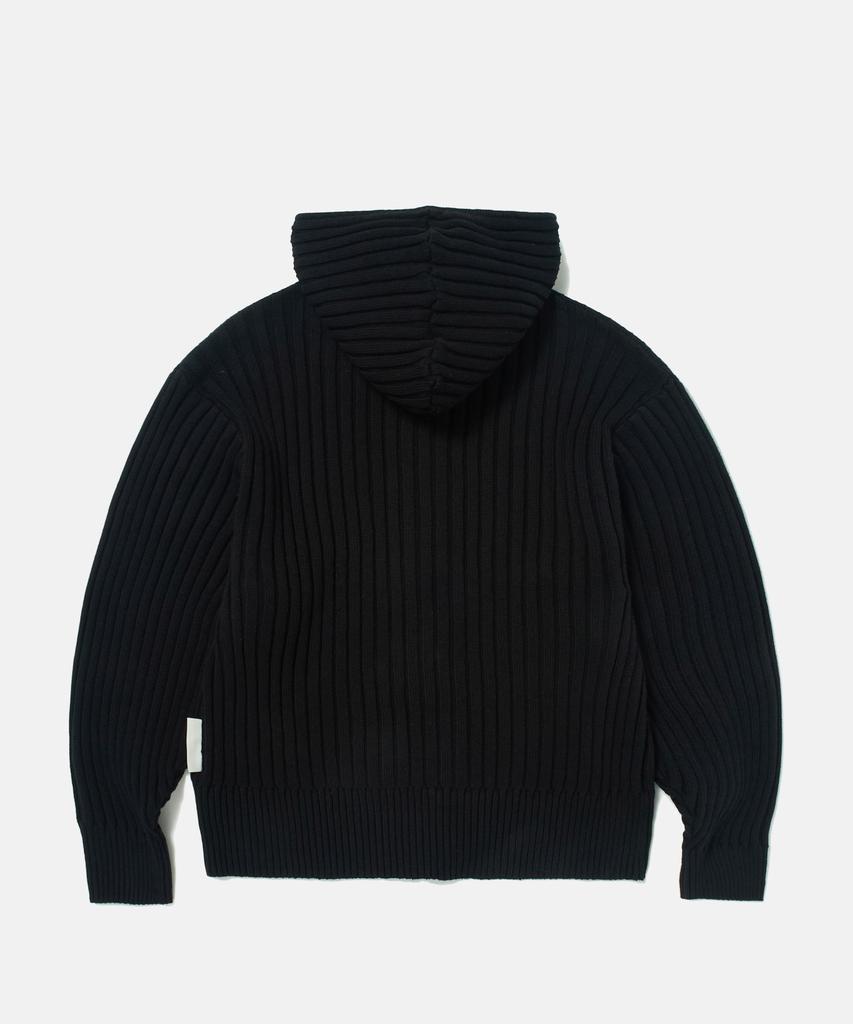 DTHIRTYONE Ribbed Zip Hoodie Sweater (Black)