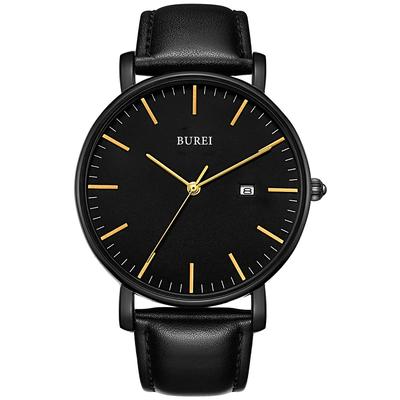 Leather Watch N [BUREI] Men's Watch, Stylish, Band, Business, Thin, Brand, Simple, Men's