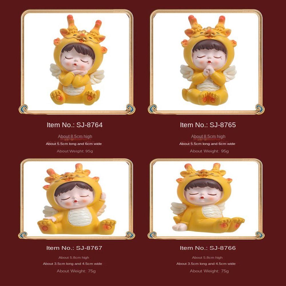 Cartoon Dragon Baby Ornament Resin Dragon Statue Car Interior Dragon Figurine  Children