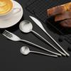 4Pcs White Gold Cutlery 18/10 Stainless Steel Dinnerware Set Spoon Fork Knife Western Home Silverware Tableware Set Supplies