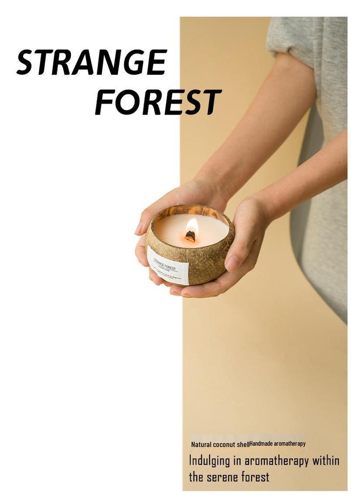 Coconut Shell Aromatherapy Scented Candles - Custom Essential Oil Incense, High-End Plant Wax Fragrance for Home Use and Souvenirs.