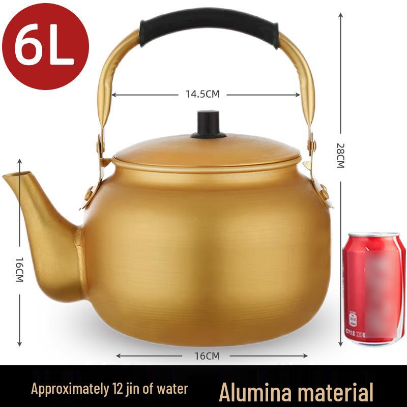 Yellow Aluminum Teapot Kettle: Large Capacity Korean Rice Wine Pot for Gas Stoves
