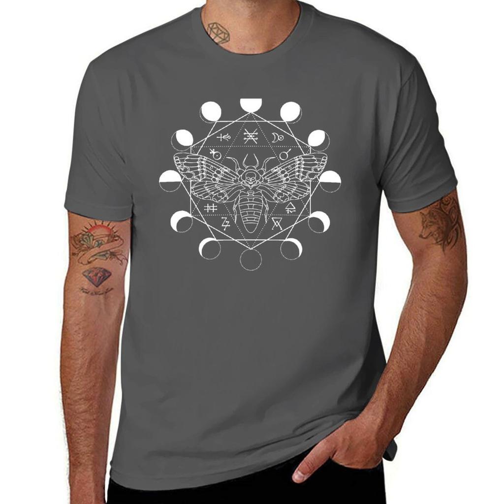 Deaths Head Moth Tshirt Retro Style Print Casual Top