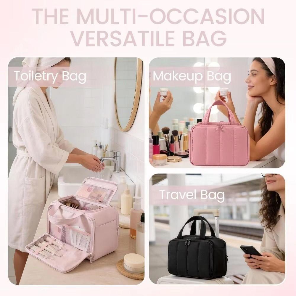 Dry-wet Separation Travel Toiletry Bag Large Capacity Women Cosmetic Tote  Travel Use