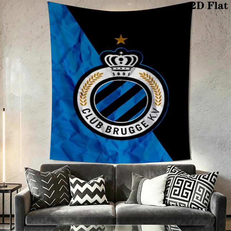 Club Brugge K V Wall Tapestry Aesthetic Wall Hanging Printed Fabric Blanket Decorative Tapestries for Bedroom Living Room Home Decor